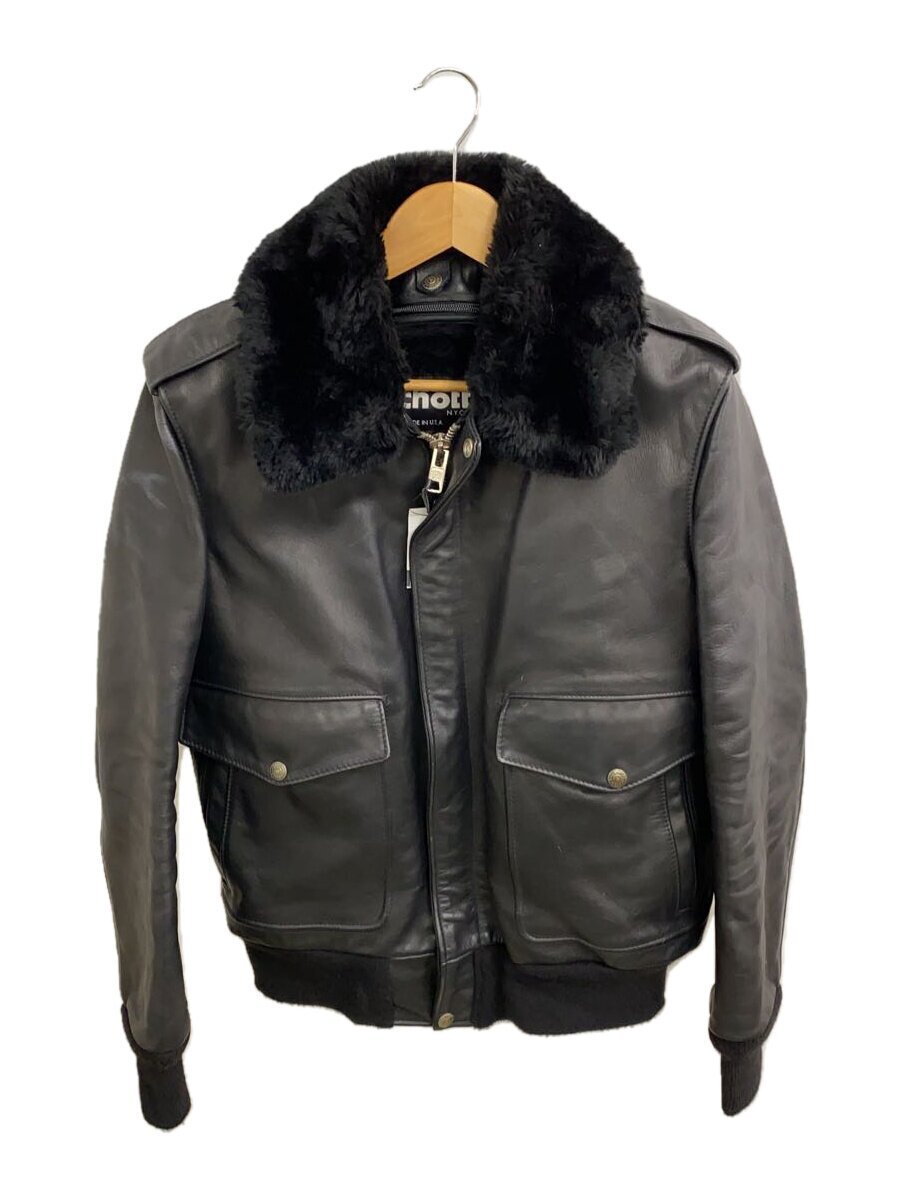 Schott◇レザージャケット・ブルゾン/36/レザー/BLK/184SM Schott◇レザージャケット・ブルゾン/36/レザー/BLK/184SM