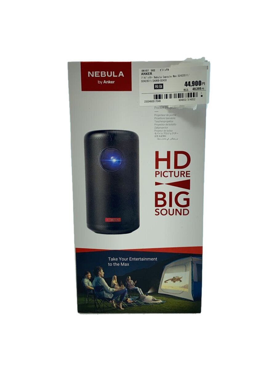 ANKER◆モバイルプロジェクター/ Nebula Capsule Max D2423511/ブラック_画像1