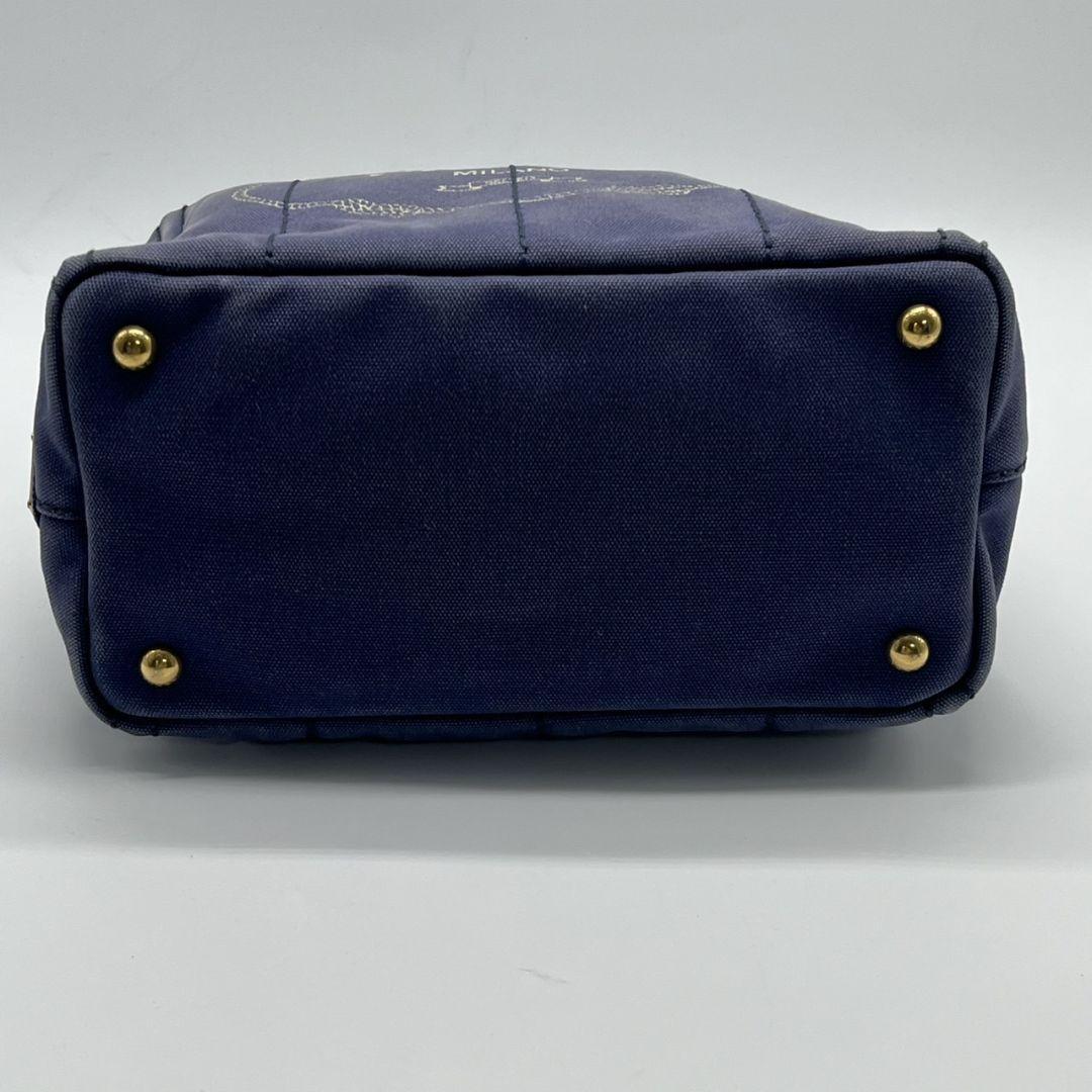 極美品】プラダ PRADA ミニカナパデニム トートバッグ 極美品】プラダ PRADA ミニカナパデニム トートバッグ