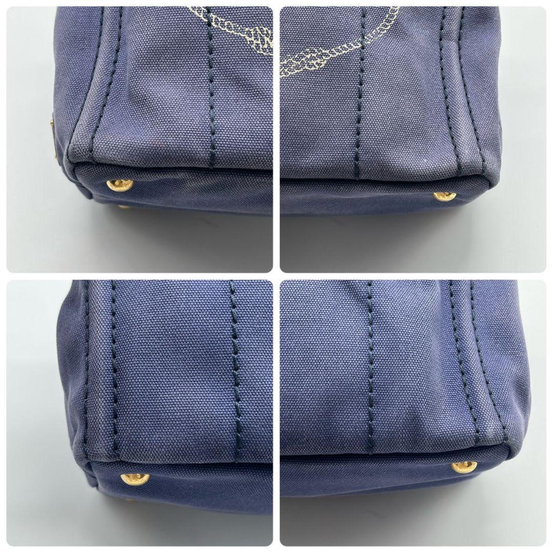 極美品】プラダ PRADA ミニカナパデニム トートバッグ 極美品】プラダ PRADA ミニカナパデニム トートバッグ
