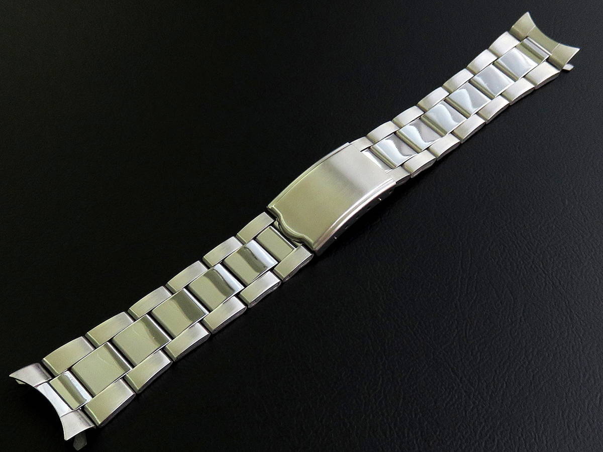 リーズナブル★レックスタイプ★3連中コマポリッシュ★オイスター★ステンレスブレス★時計ベルト★弓カン19mm