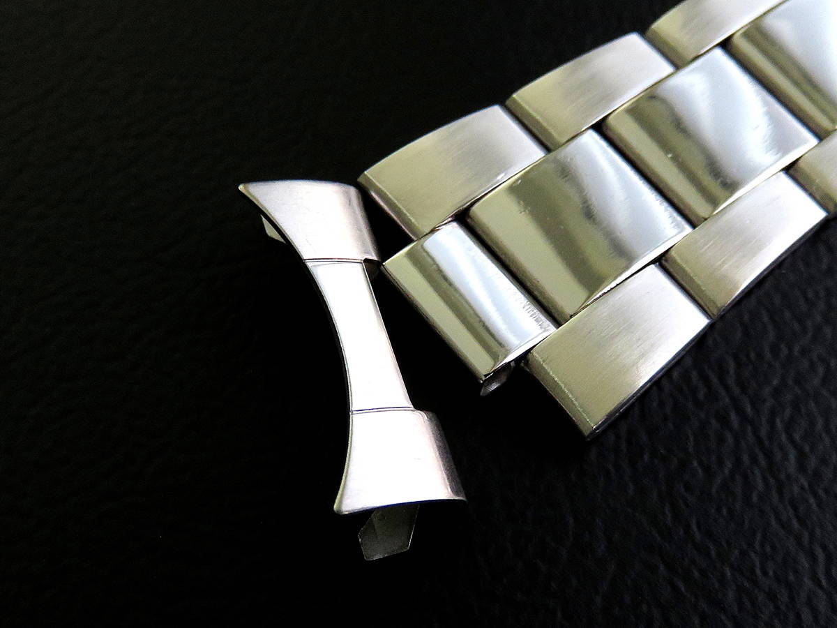 リーズナブル★レックスタイプ★3連中コマポリッシュ★オイスター★ステンレスブレス★時計ベルト★弓カン19mm