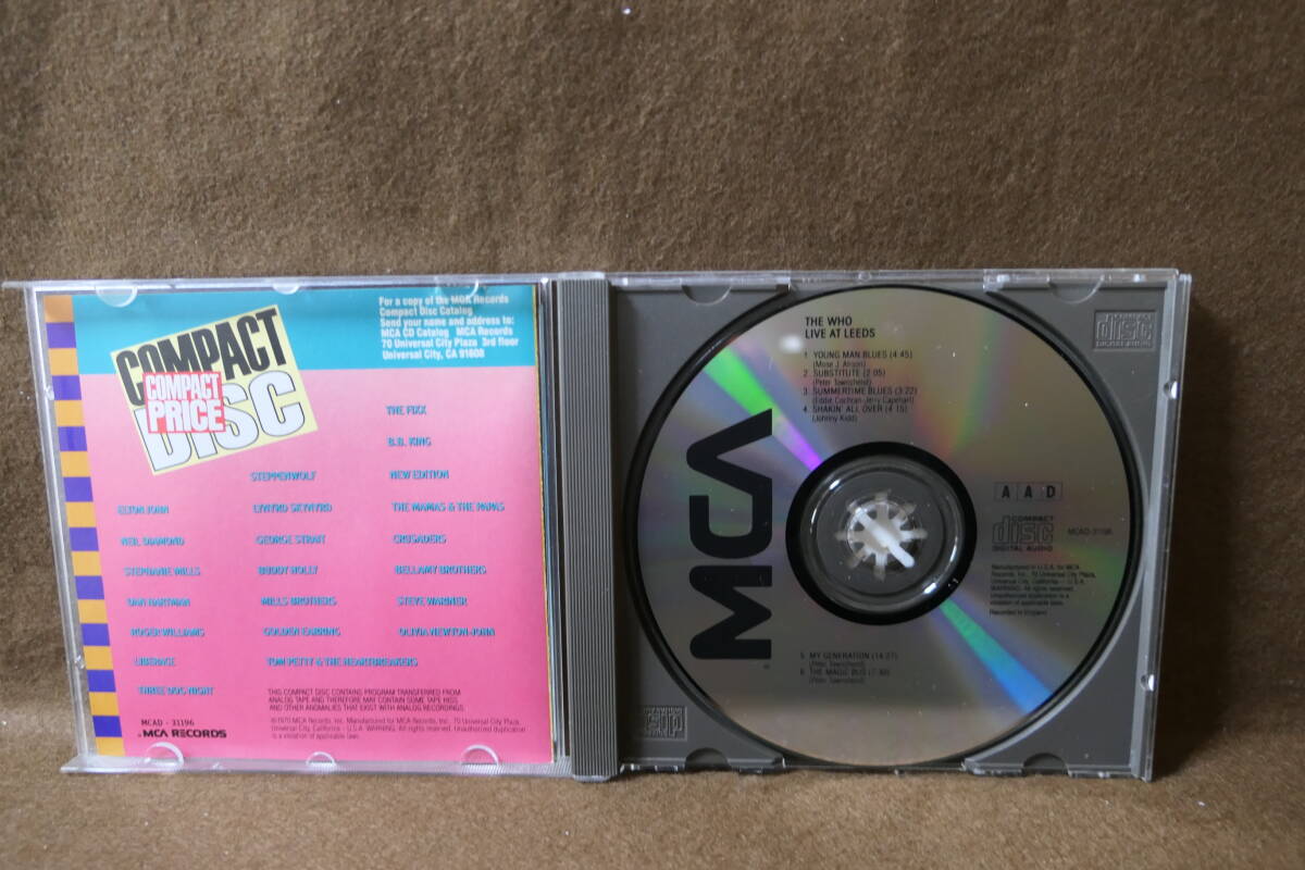 ●送料無料●中古CD● ザ?フー THE WHO / LIVE AT THE LEEDS / MCAD -31196 / 07731119625 SUMMERTIME BLUES MY GENERATION 他