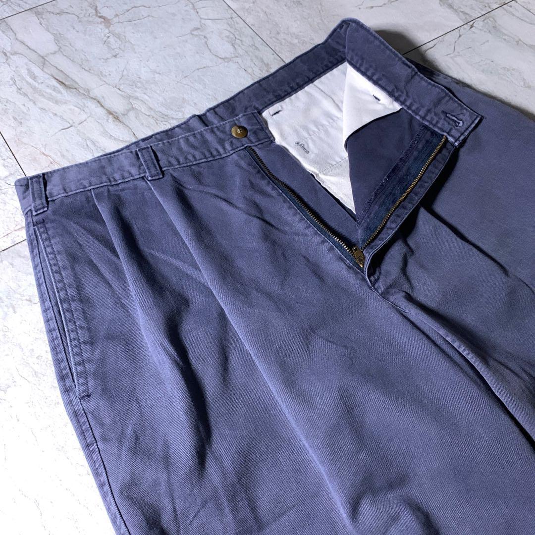 90s USA製 DOCKERS 2タック チノパン スラックス ネイビー 32 90s USA製 DOCKERS 2タック チノパン スラックス ネイビー 32