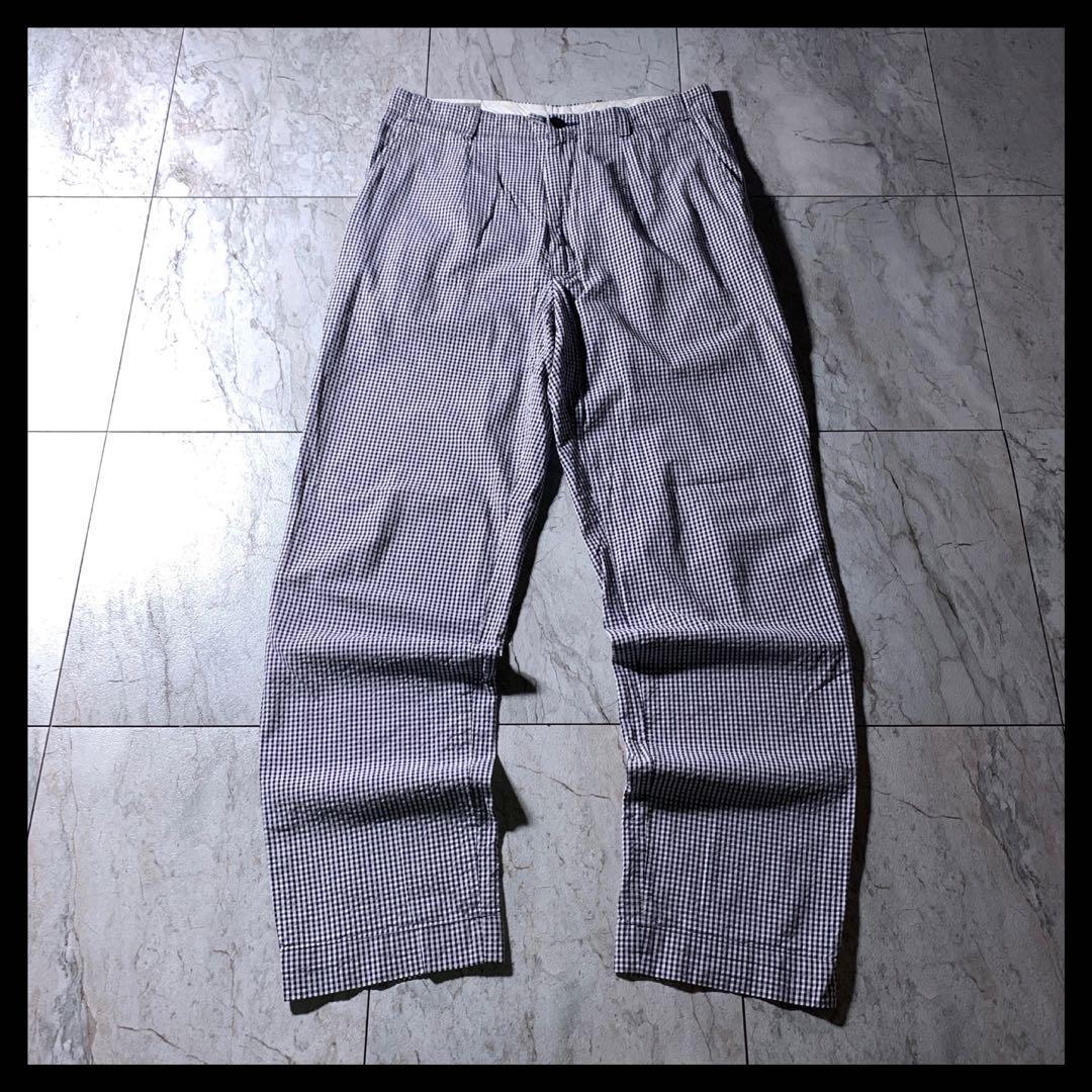 DRIES VAN NOTEN シアサッカー スラックス ギンガムチェック 46 DRIES VAN NOTEN シアサッカー スラックス ギンガムチェック 46