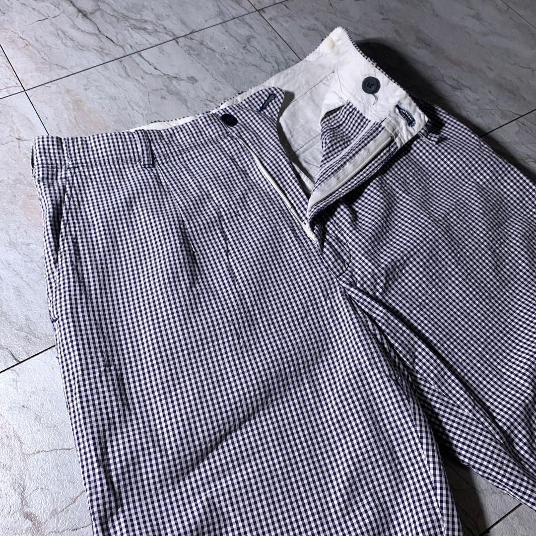 DRIES VAN NOTEN シアサッカー スラックス ギンガムチェック 46 DRIES VAN NOTEN シアサッカー スラックス ギンガムチェック 46