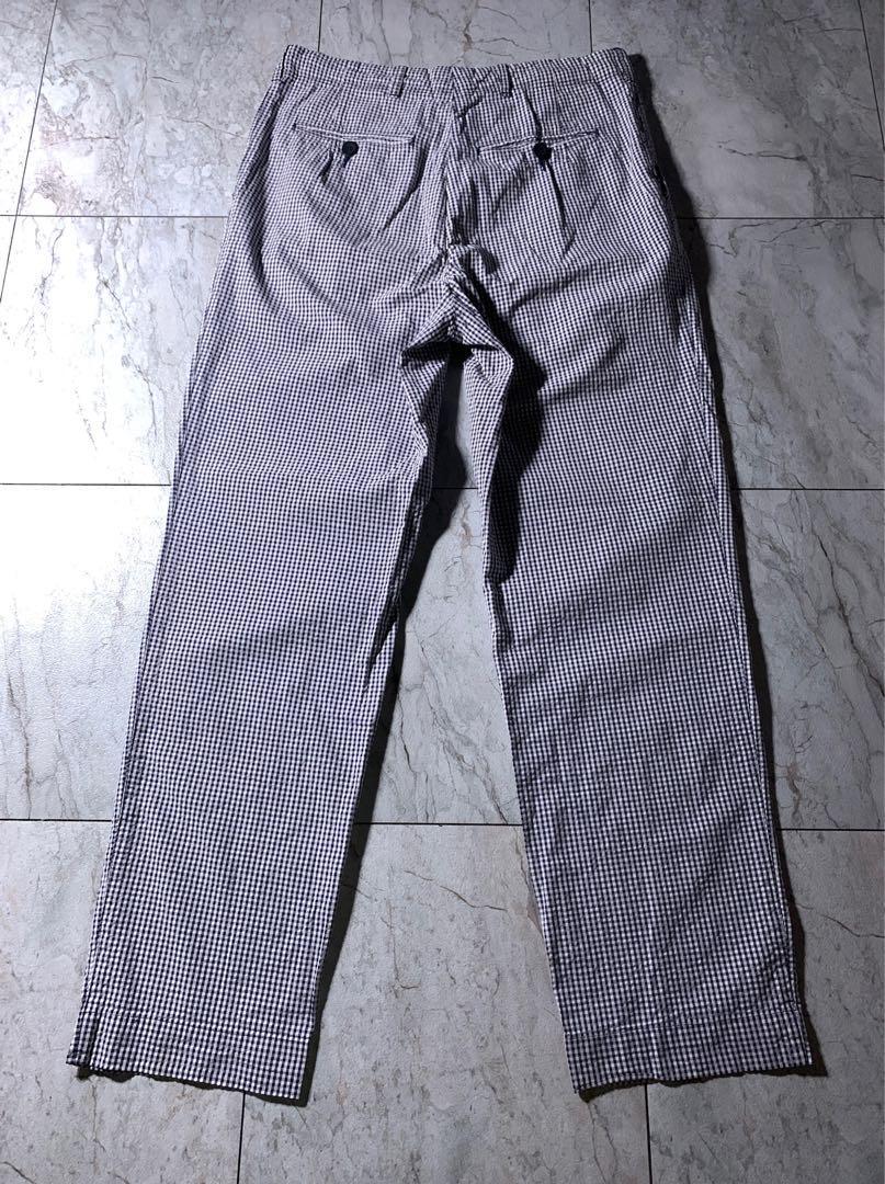 DRIES VAN NOTEN シアサッカー スラックス ギンガムチェック 46 DRIES VAN NOTEN シアサッカー スラックス ギンガムチェック 46