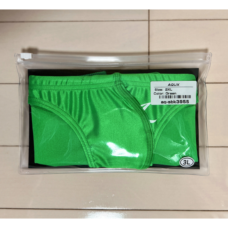 AQUX【貴重なXXL 競パン 新シリーズ 光沢 & リブ生地 1点限り