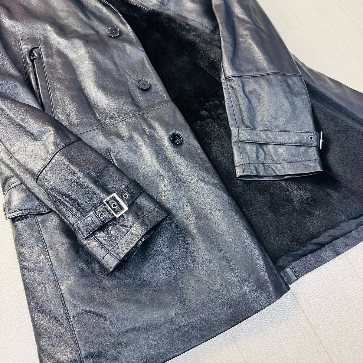 未使用並/56 2XL-3XL相当☆ヴェルサーチ/VERSACE 羊革 未使用並/56 2XL-3XL相当☆ヴェルサーチ/VERSACE 羊革