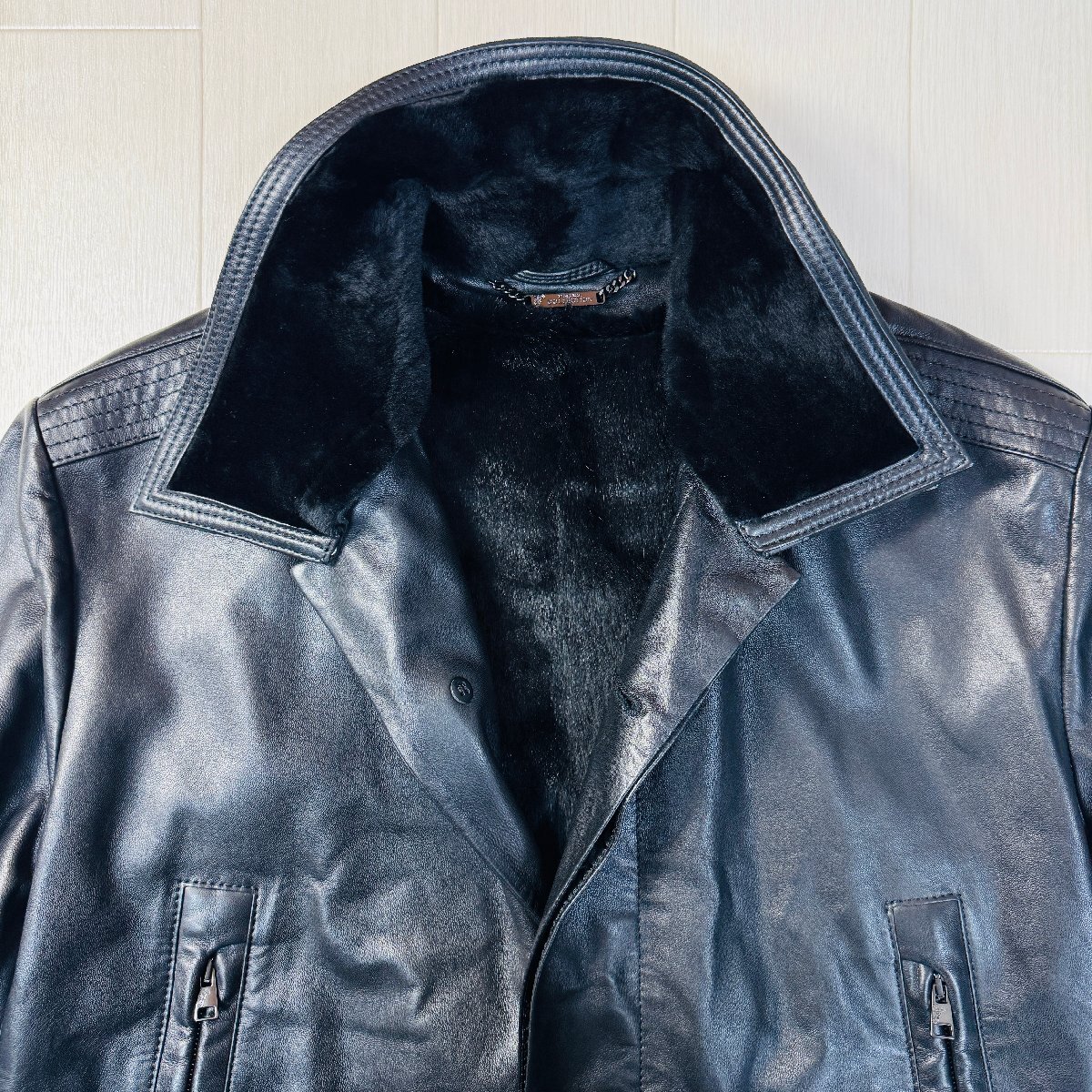 未使用並/56 2XL-3XL相当☆ヴェルサーチ/VERSACE 羊革 未使用並/56 2XL-3XL相当☆ヴェルサーチ/VERSACE 羊革