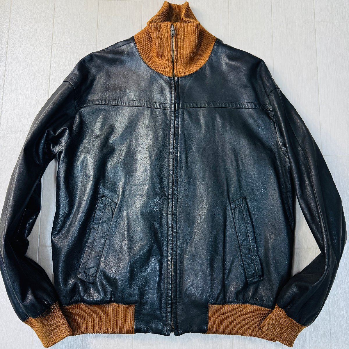 50 XL-XXL相当☆エルメス/HERMES 羊革 ラムレザー ボンバー 50 XL-XXL相当☆エルメス/HERMES 羊革 ラムレザー ボンバー