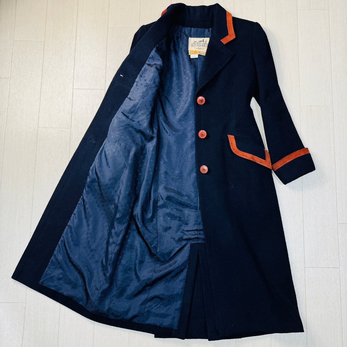 美品/38サイズ☆エルメス/HERMES カシミヤ100% ウール コート 美品/38サイズ☆エルメス/HERMES カシミヤ100% ウール コート