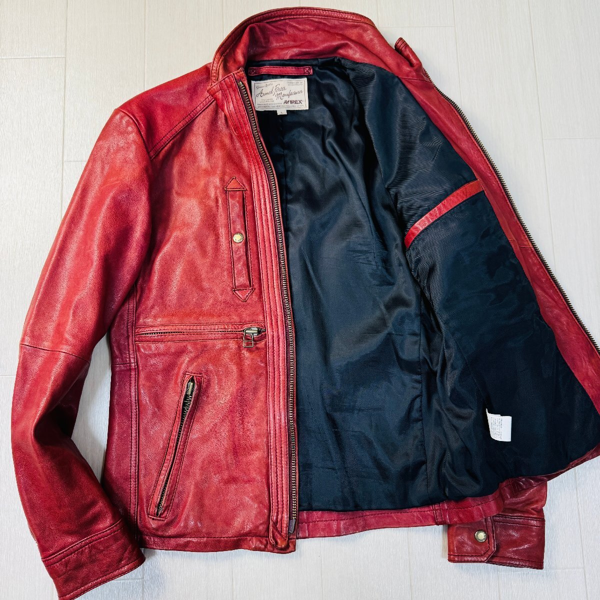 美品/Lサイズ☆アヴィレックス/AVIREX 羊革 ラムレザー 美品/Lサイズ☆アヴィレックス/AVIREX 羊革 ラムレザー