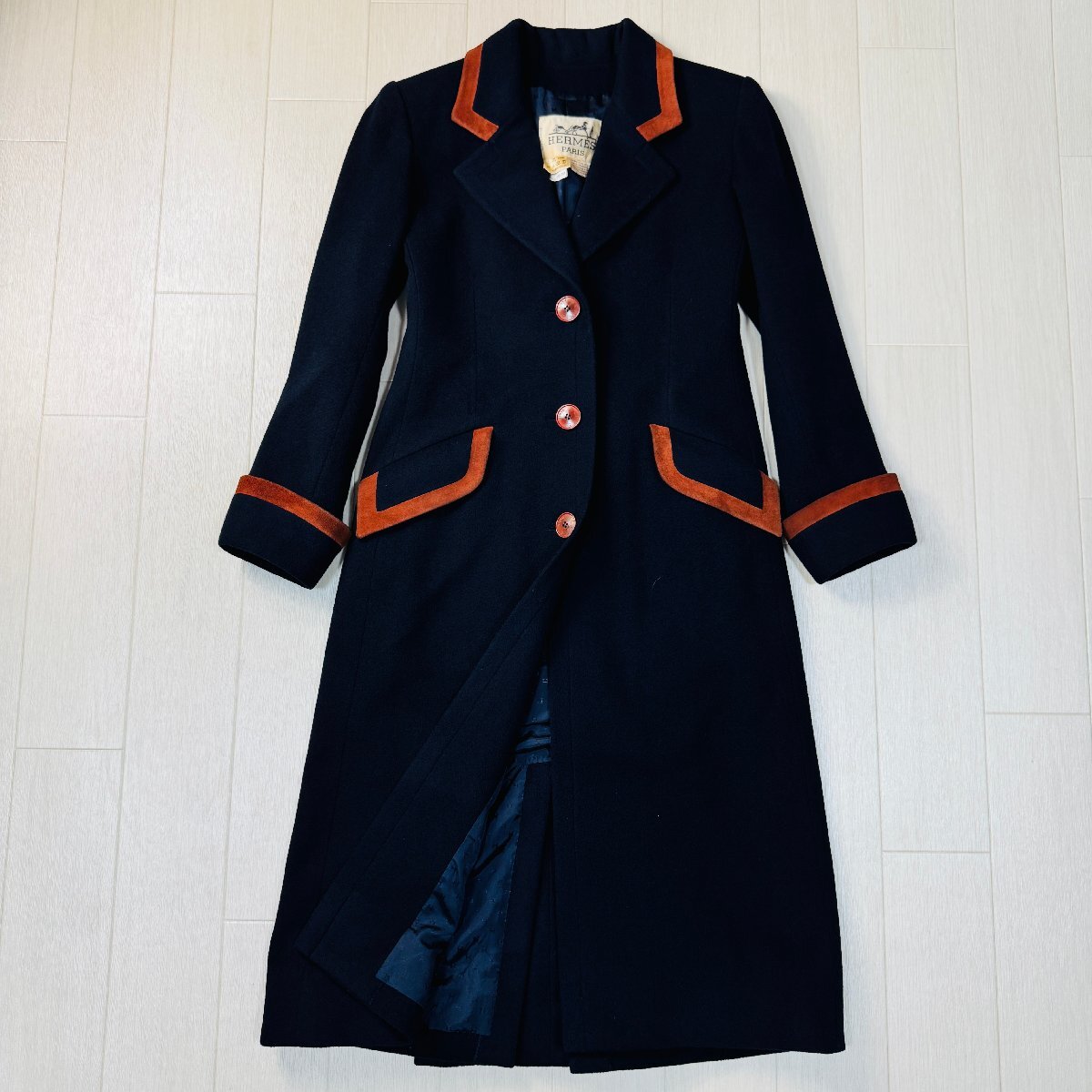 美品/38サイズ☆エルメス/HERMES カシミヤ100% ウール コート 美品/38サイズ☆エルメス/HERMES カシミヤ100% ウール コート