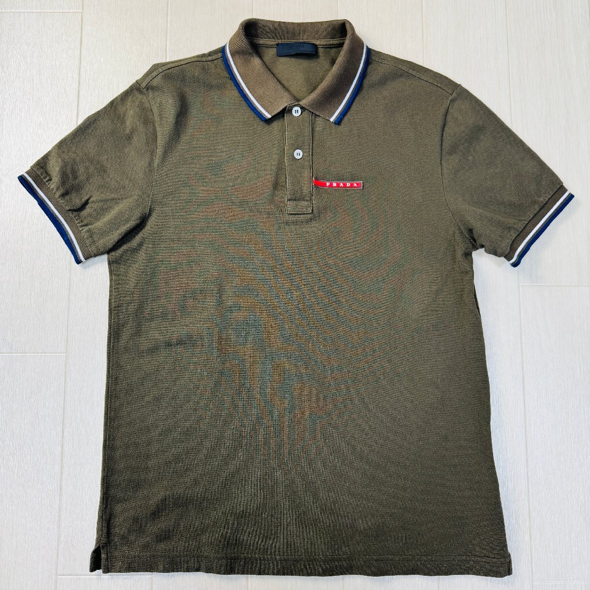 美品/Mサイズ☆プラダ/PRADA 胸ロゴプレート ポロシャツ 半袖 美品/Mサイズ☆プラダ/PRADA 胸ロゴプレート ポロシャツ 半袖