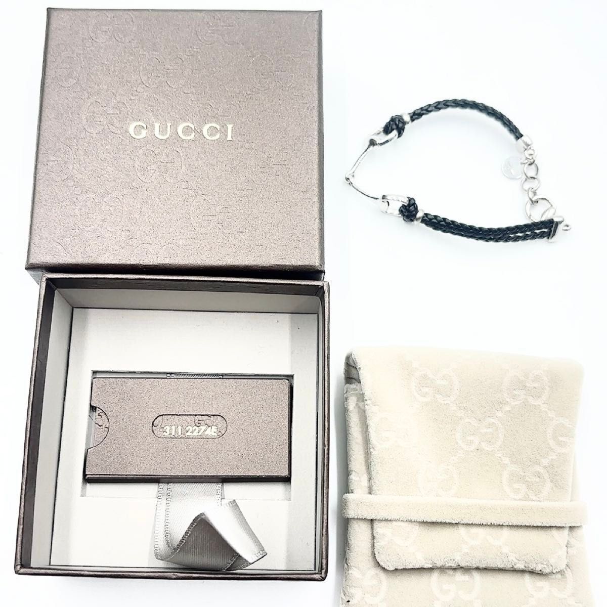 グッチ ブレスレット GUCCI 341078 J21R0 ロゴプレート付き グッチ ブレスレット GUCCI 341078 J21R0 ロゴプレート付き