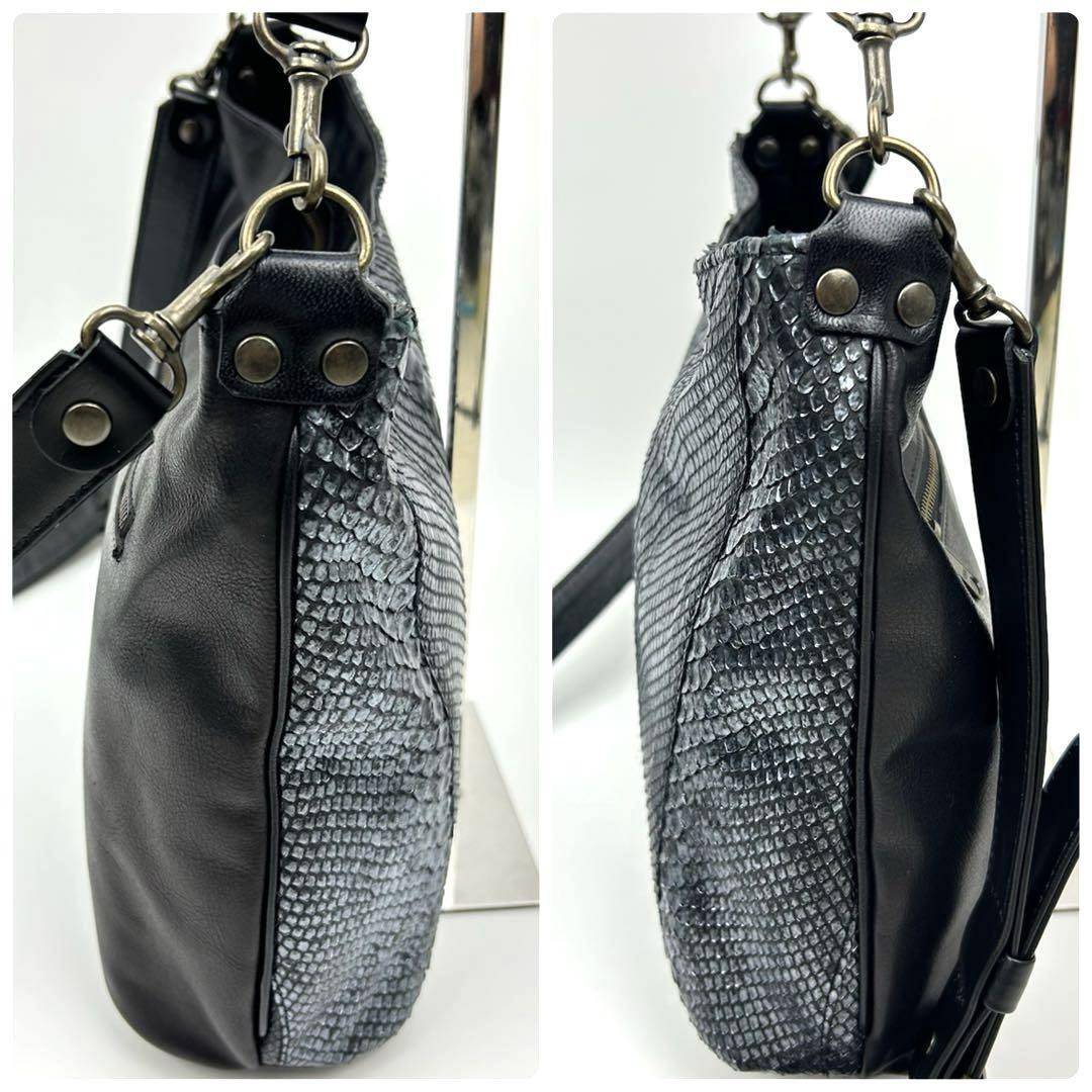 美品】nanaobagパイソン 2way ショルダーバッグ ハンドバッグ