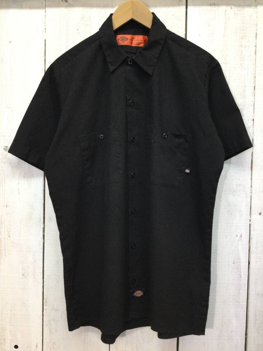Dickies ディッキーズ 無地 半袖シャツ ワークシャツ ポリエステル×コットンシャツ メンズM【狀態(tài)良好】38