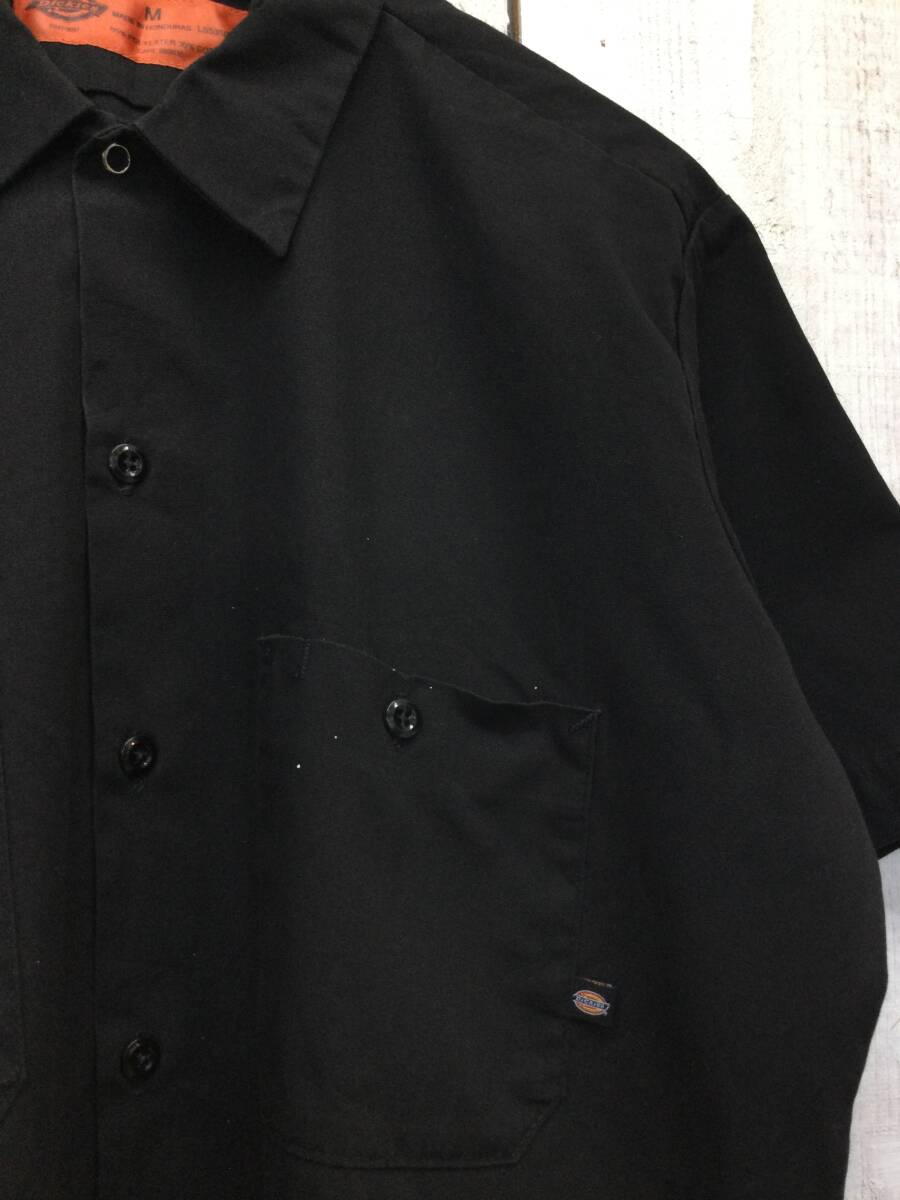 Dickies ディッキーズ 無地 半袖シャツ ワークシャツ ポリエステル×コットンシャツ メンズM【狀態(tài)良好】38