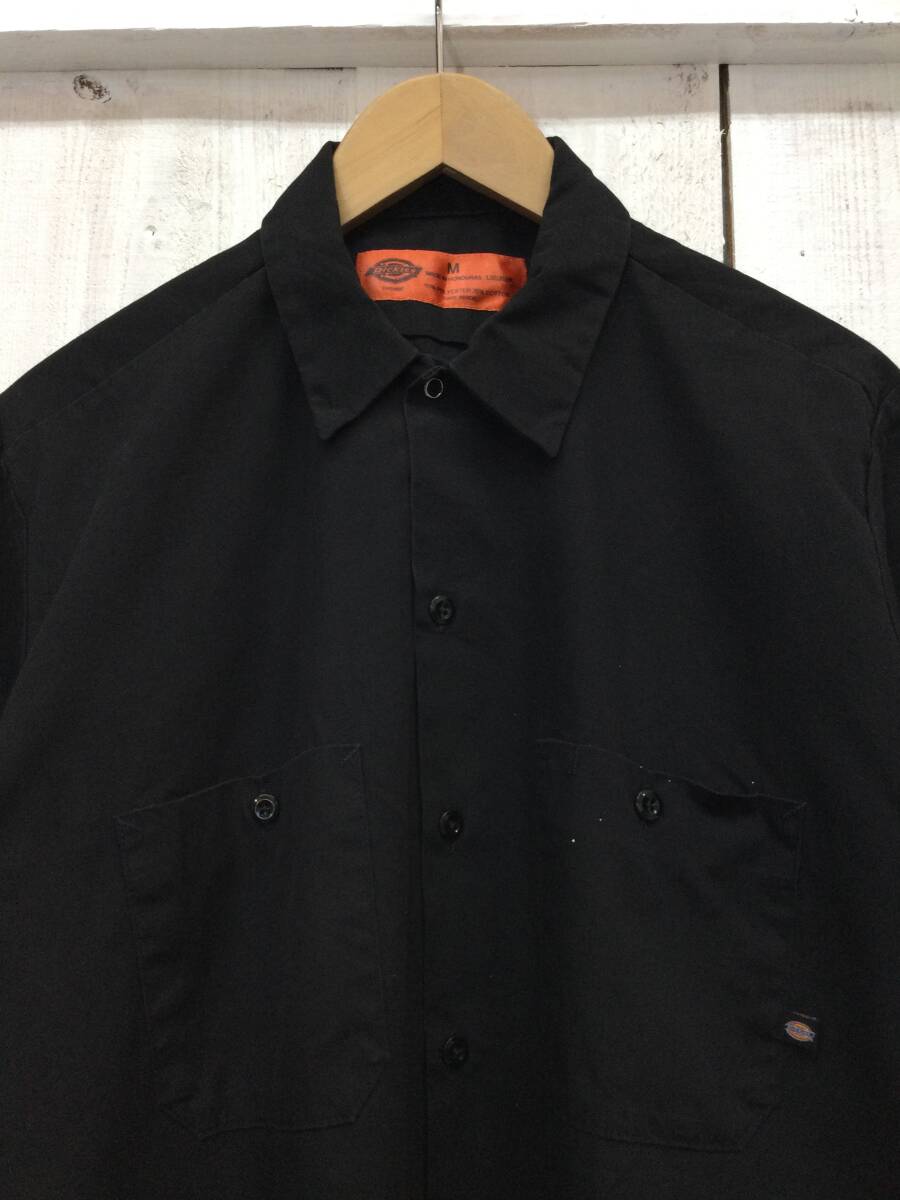 Dickies ディッキーズ 無地 半袖シャツ ワークシャツ ポリエステル×コットンシャツ メンズM【狀態(tài)良好】38