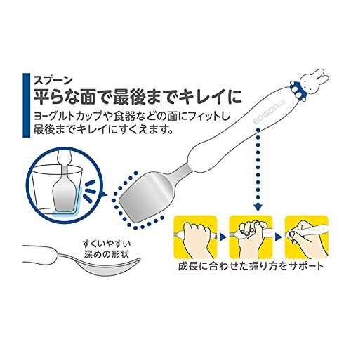 EDISONmama(エジソンママ) フォーク&スプーン 1.5歳~ ミッフィー 離乳食 食器 練習 ベビー カトラリー