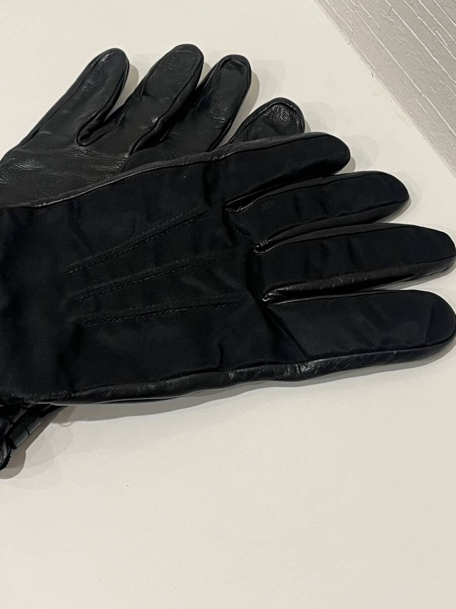 現状品】PRADA プラダ レザー グローブ メンズ 手袋 ブラック 現状品】PRADA プラダ レザー グローブ メンズ 手袋 ブラック