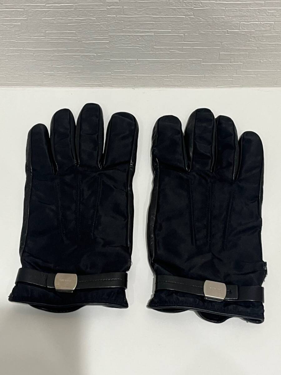 現状品】PRADA プラダ レザー グローブ メンズ 手袋 ブラック 現状品】PRADA プラダ レザー グローブ メンズ 手袋 ブラック