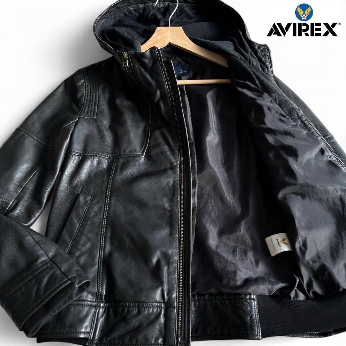 極美品○AVIREX アヴィレックス『春の上品な羽織り』ラムレザー 極美品○AVIREX アヴィレックス『春の上品な羽織り』ラムレザー
