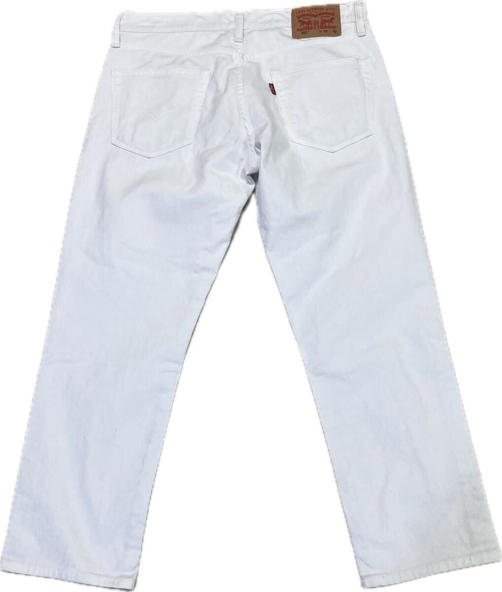 美品★リーバイス511♂ホワイトジーンズ★32-32★ストレッチ