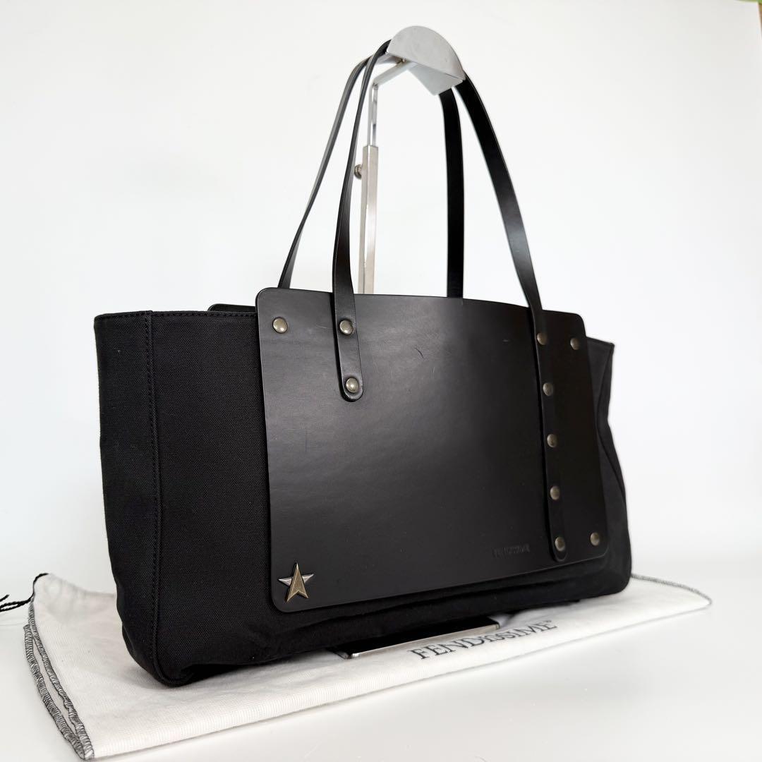 美品 FENDISSIME トートバッグ ハンドバッグ キャンバス レザー 美品 FENDISSIME トートバッグ ハンドバッグ キャンバス レザー
