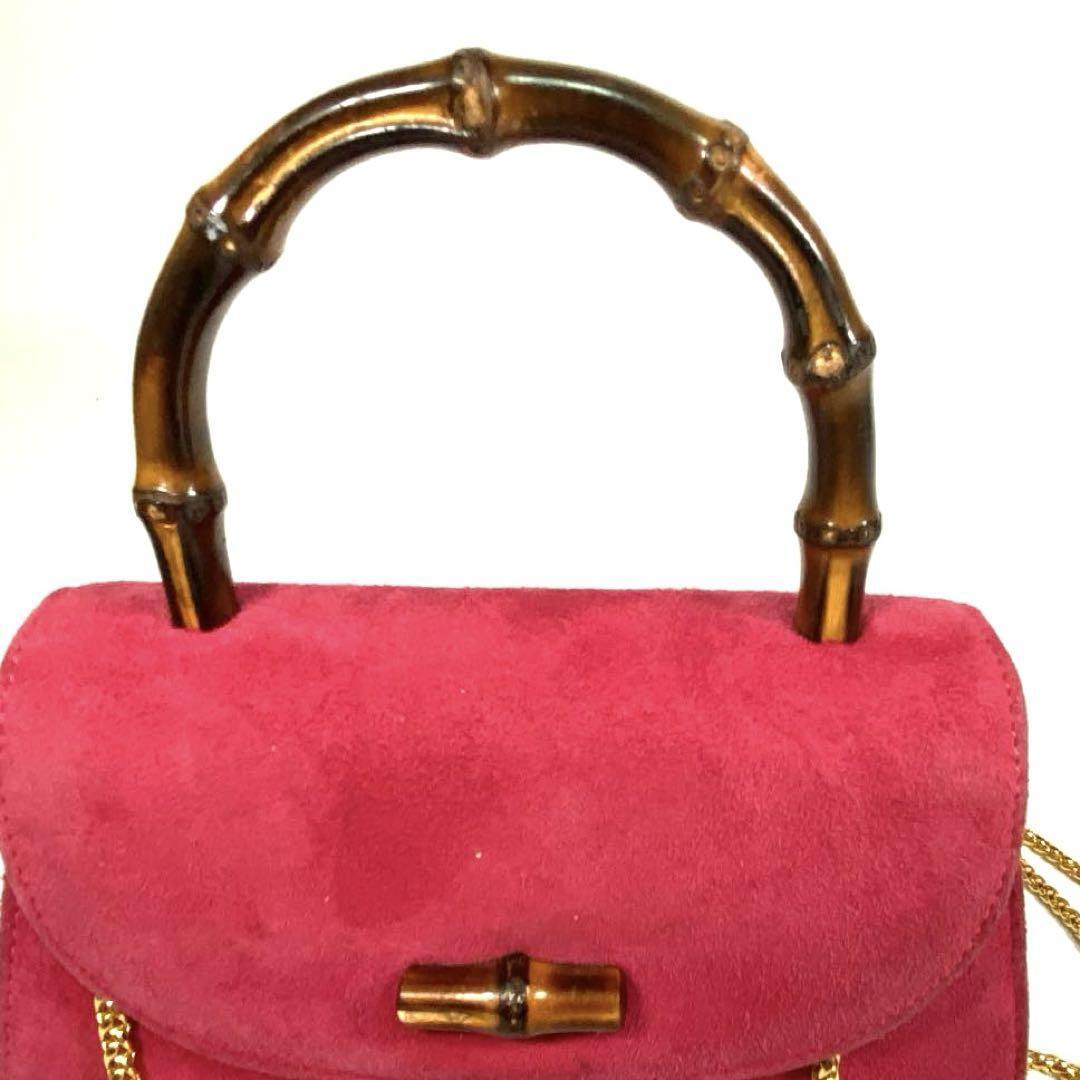 美品】GUCCI グッチ バンブー ハンドバッグ ショルダーバッグ 美品】GUCCI グッチ バンブー ハンドバッグ ショルダーバッグ