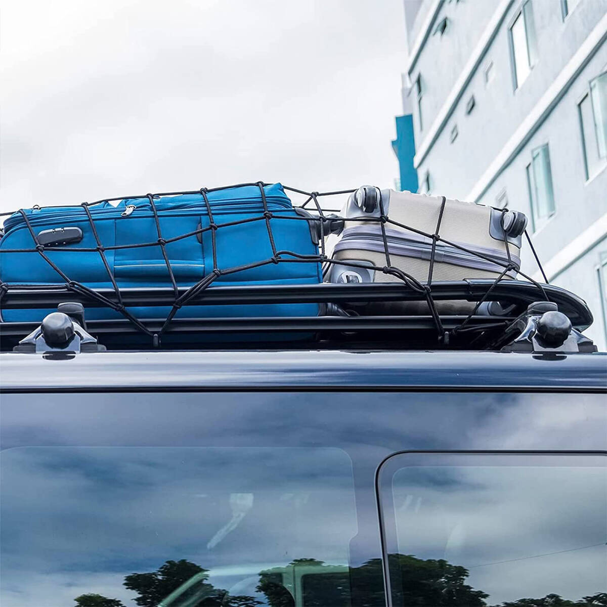 トランク 収納ネット 車用 ラゲージネット 車內(nèi)収納ネット 滑り止め収納ネット 固定伸縮ネット 取付位置自由 多機(jī)能 荷物の固定 ;J375;