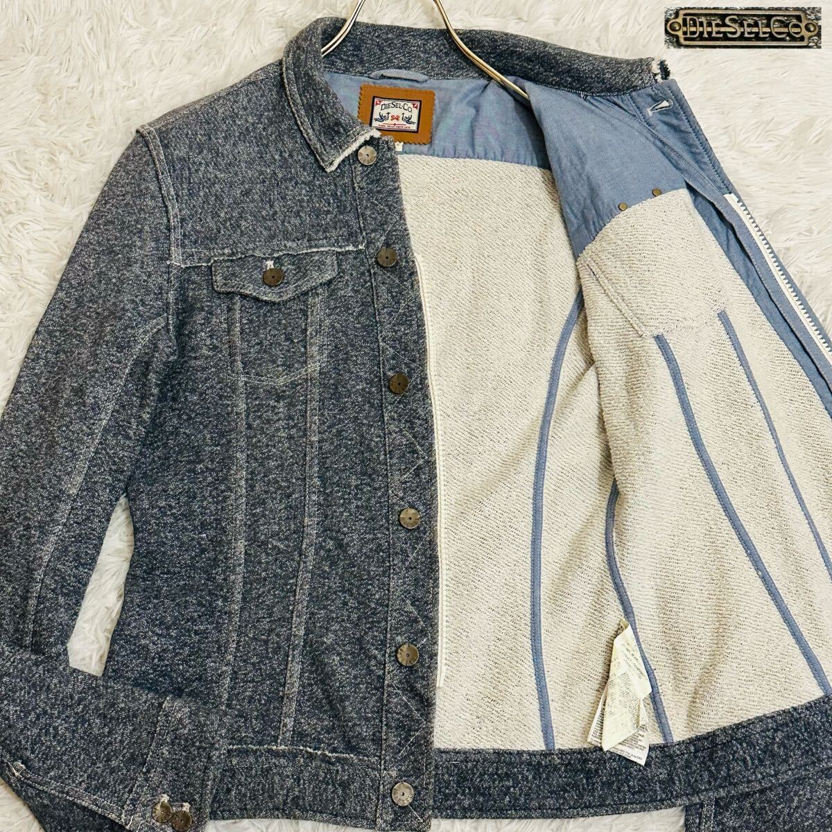 美品 L相当 ディーゼル スウェット デニムジャケット ジョグ G 美品 L相当 ディーゼル スウェット デニムジャケット ジョグ G