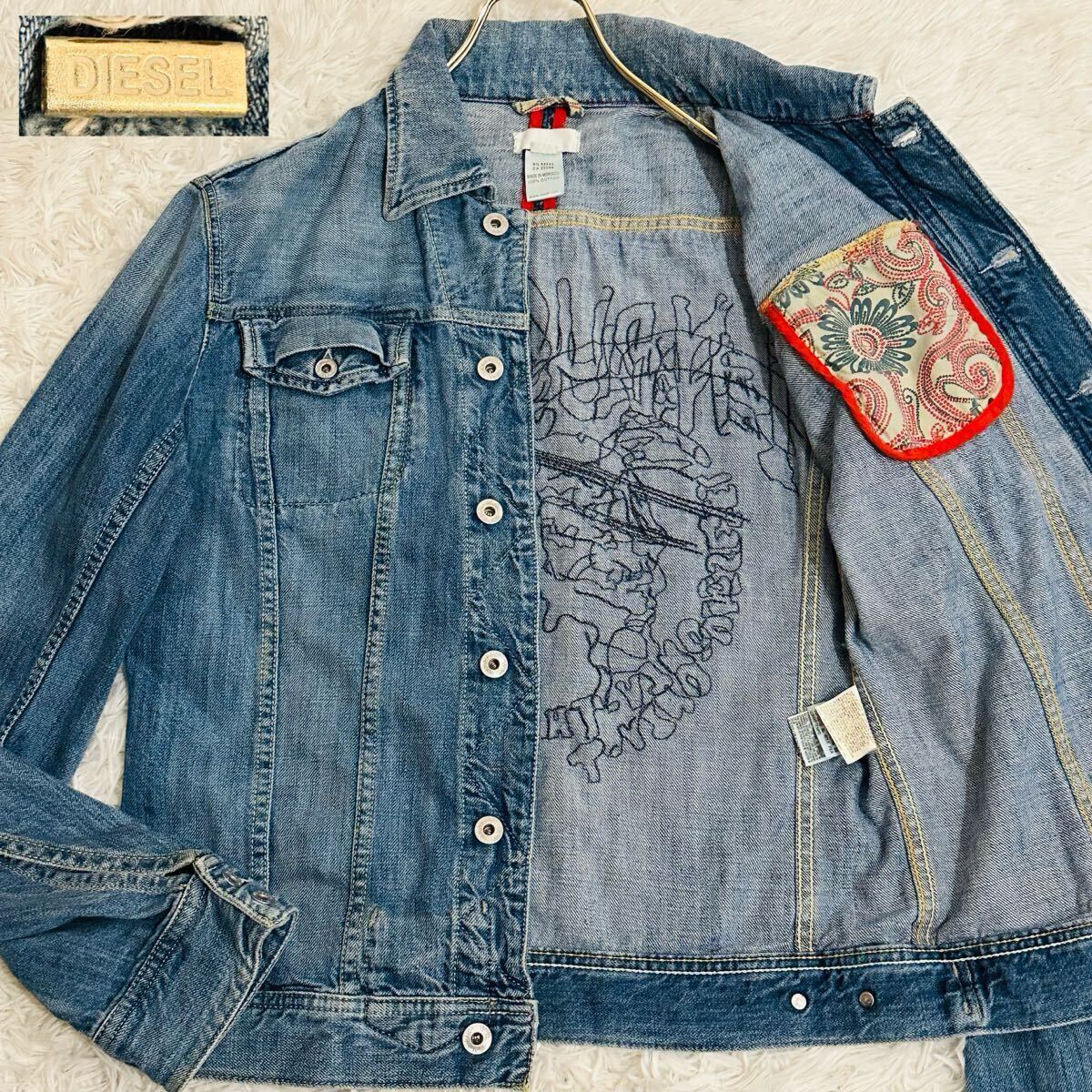美品 L相当 ディーゼル 圧巻の刺繍 Gジャン ジージャン デニム 美品 L相当 ディーゼル 圧巻の刺繍 Gジャン ジージャン デニム