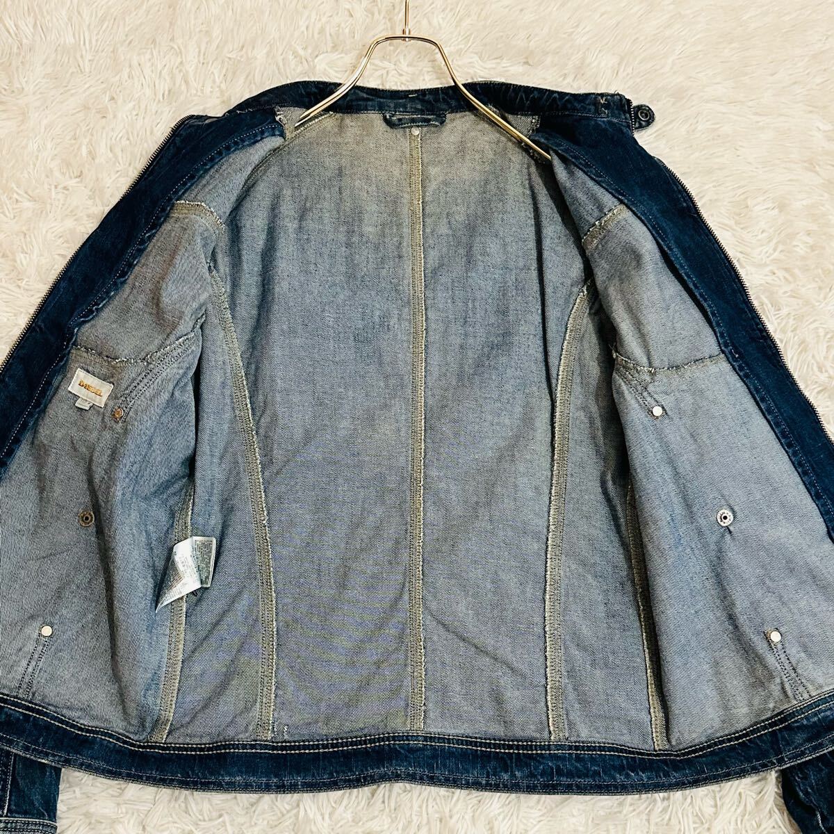 極美品! L相当 ディーゼル デニム ライダースジャケット Gジャン 極美品! L相当 ディーゼル デニム ライダースジャケット Gジャン