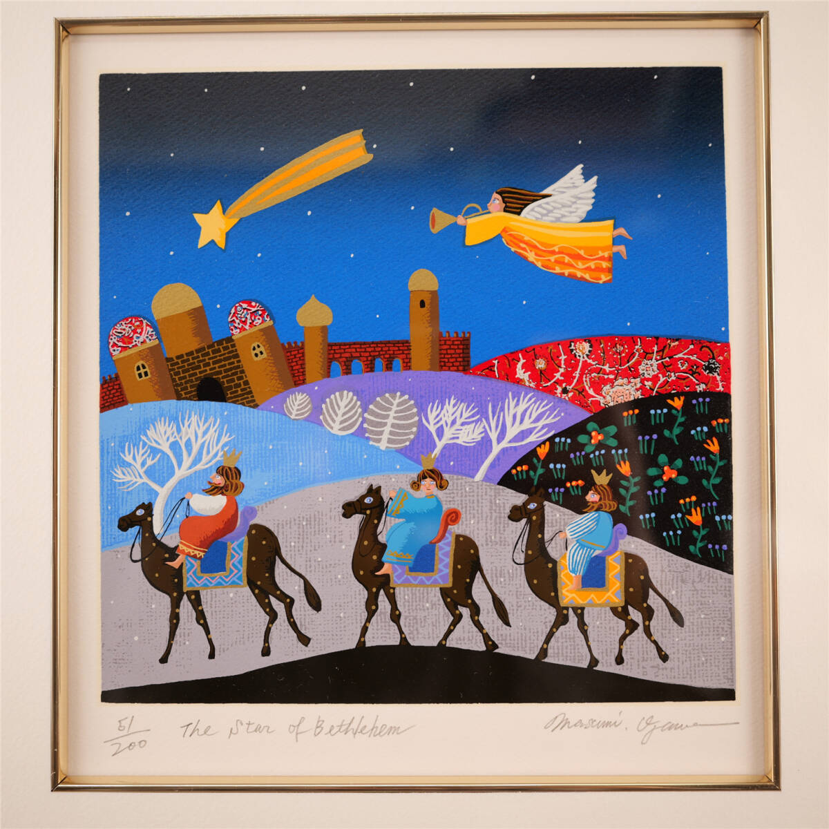 小澤摩純「The Star of Bethlehem」シルクスクリーン 真作保証 小澤摩純「The Star of Bethlehem」シルクスクリーン 真作保証