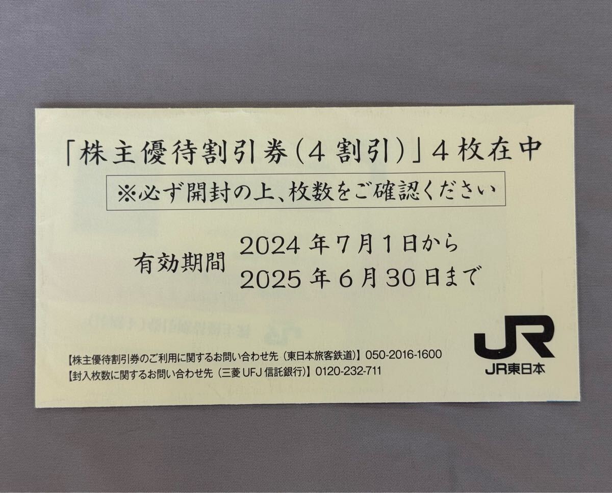 送料無料] JR東日本 東日本旅客鉄道株式会社 株主優待割引券 4