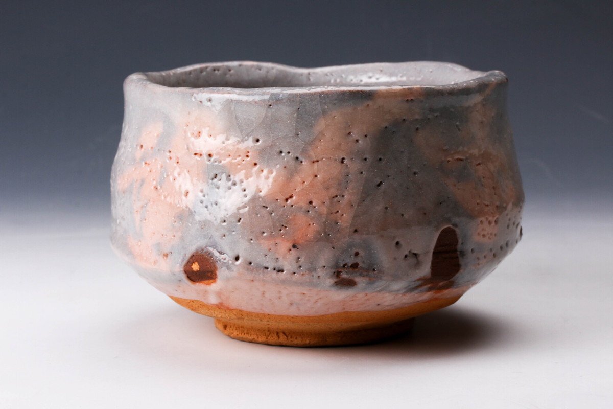 佳香】林正太郎 志野茶碗 共箱 共布 栞 茶道具 本物保証(志野 佳香】林正太郎 志野茶碗 共箱 共布 栞 茶道具 本物保証(志野