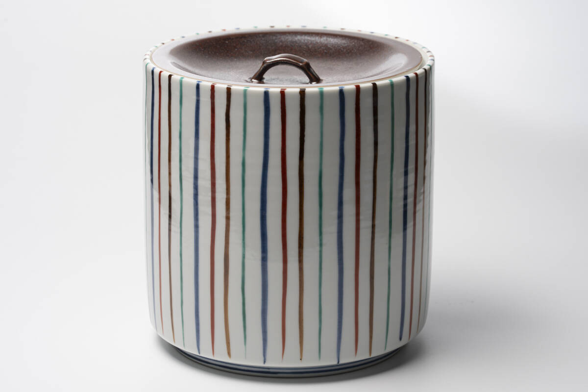 三代 加藤利昇　麥藁　水指　共箱 「茶道具?水指」【真作保証】送料無料