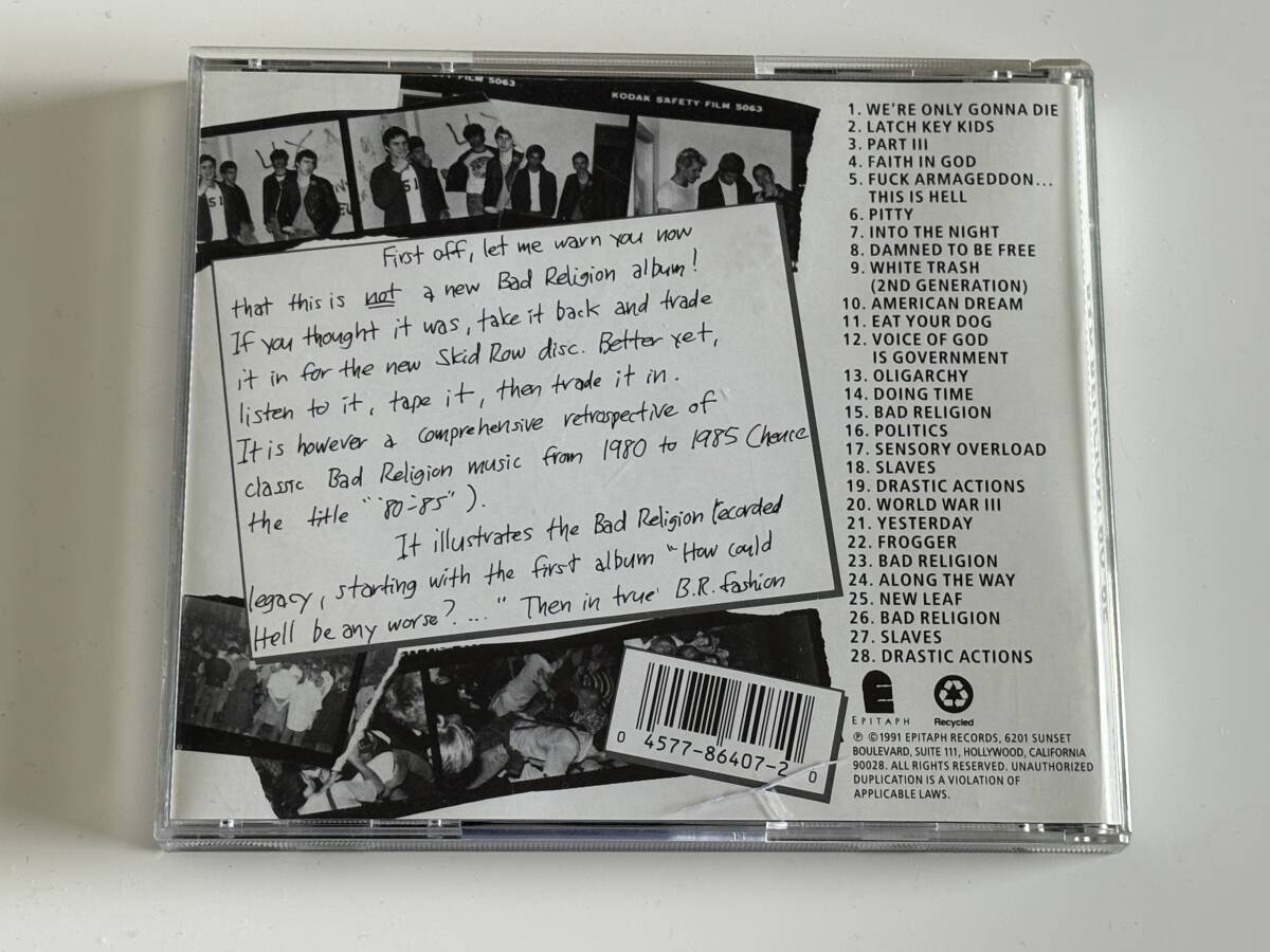 BAD RELIGION 80-85 中古CD バッドレリジョン 80-85