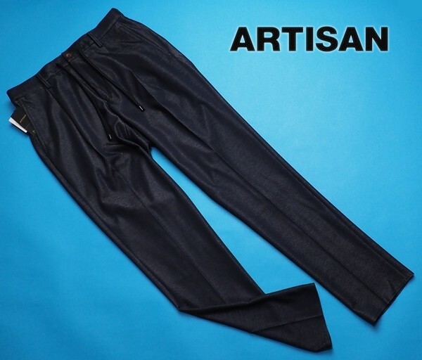 新品定価3.1萬円 ARTISAN アルチザン 日本制 銀纟 ストレッチ スラックス/パンツL紺(09) 25PW05
