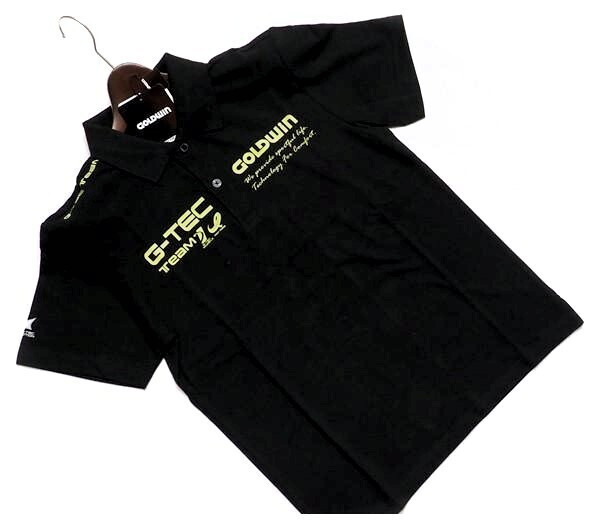 新品正規(guī)10500円 GOLDWIN ゴールドウイン 海外限定 鹿の子 半袖 ポロシャツ メンズSブラック(BLK)