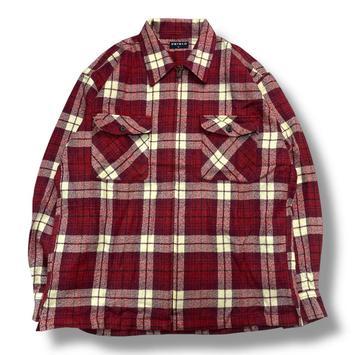 OLD UNIQLO オールドユニクロ 長袖シャツ ネルシャツ チェック柄 OLD UNIQLO オールドユニクロ 長袖シャツ ネルシャツ チェック柄
