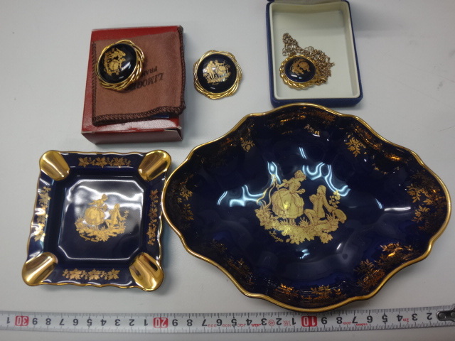LIMOGES リモージュ ブローチ 飾り皿 等 5点 おまとめ(プレート LIMOGES リモージュ ブローチ 飾り皿 等 5点 おまとめ(プレート