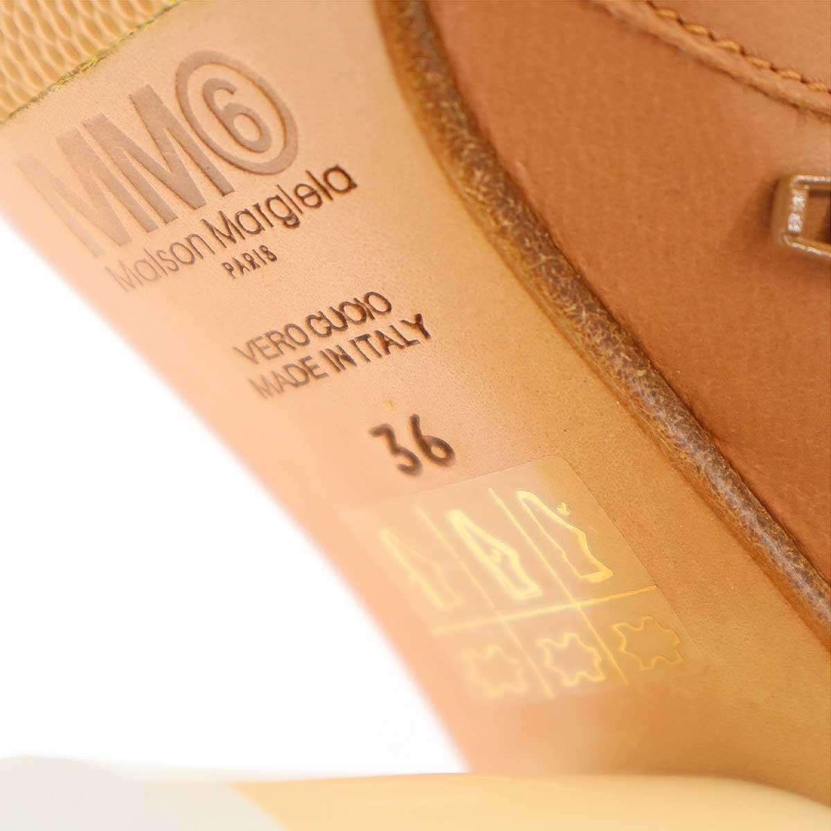 MM6 エムエムシックス 20AW チャンキーヒールアナトミックアンクルブーツ S59WU0172 ベージュ系 36 ITX3O2FECXMG_画像6