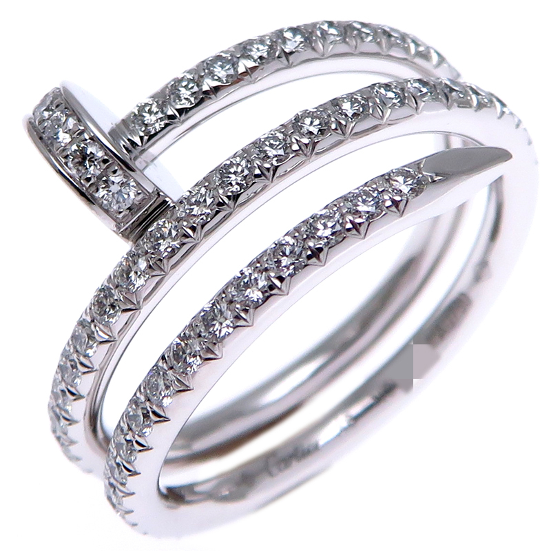 ［銀座店］CARTIER カルティエ ?48 0.59ct ダイヤモンド ジュストアンクル B4211100 リング?指輪 750ホワイトゴールド DH85237
