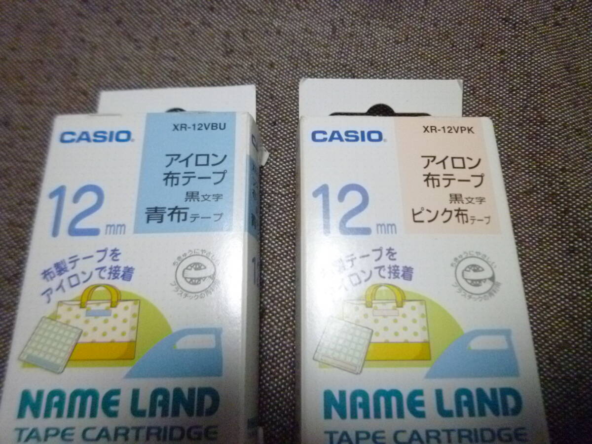 CASIO カシオ ネームランド アイロン布テープ 青布 ピンク色 CASIO カシオ ネームランド アイロン布テープ 青布 ピンク色