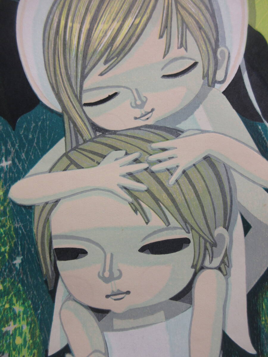池田修三 直筆サイン 131/250 『肩ぐるま』1981年 木版画(木版画 池田修三 直筆サイン 131/250 『肩ぐるま』1981年 木版画(木版画