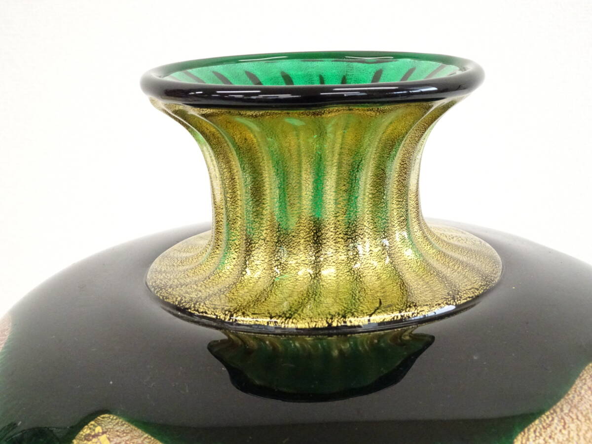 超大型作品 黒木国昭 金彩象嵌光琳花器(高さ34.8cm) 現代の 超大型作品 黒木国昭 金彩象嵌光琳花器(高さ34.8cm) 現代の
