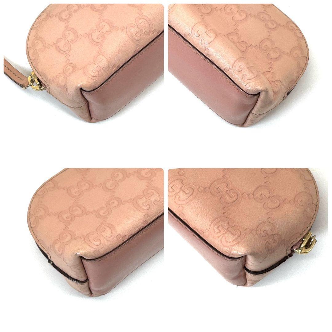 美品 グッチ GUCCI シマ ポーチ マルチケース レザー GG ピンク 美品 グッチ GUCCI シマ ポーチ マルチケース レザー GG ピンク